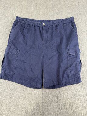 KingSize Mens Navy Cargo Shorts 2XL Tall Elastic Waist